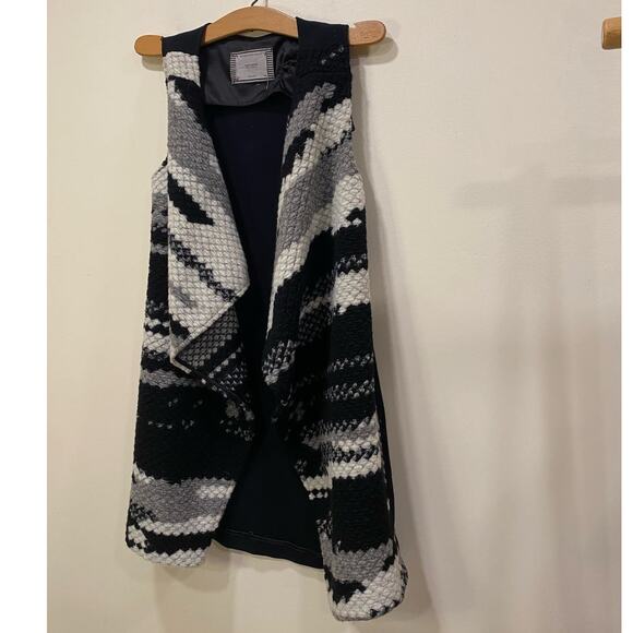 Black wool Blend Anthropologie Open Duster Vest Cardigan Guess Editor Small - Picture 5 of 8